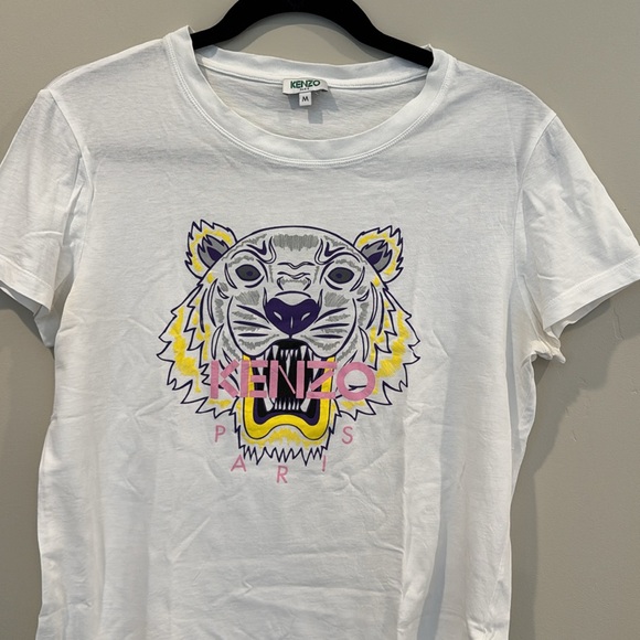 Kenzo White Tee with Vibrant Tiger Design - Picture 5 of 6